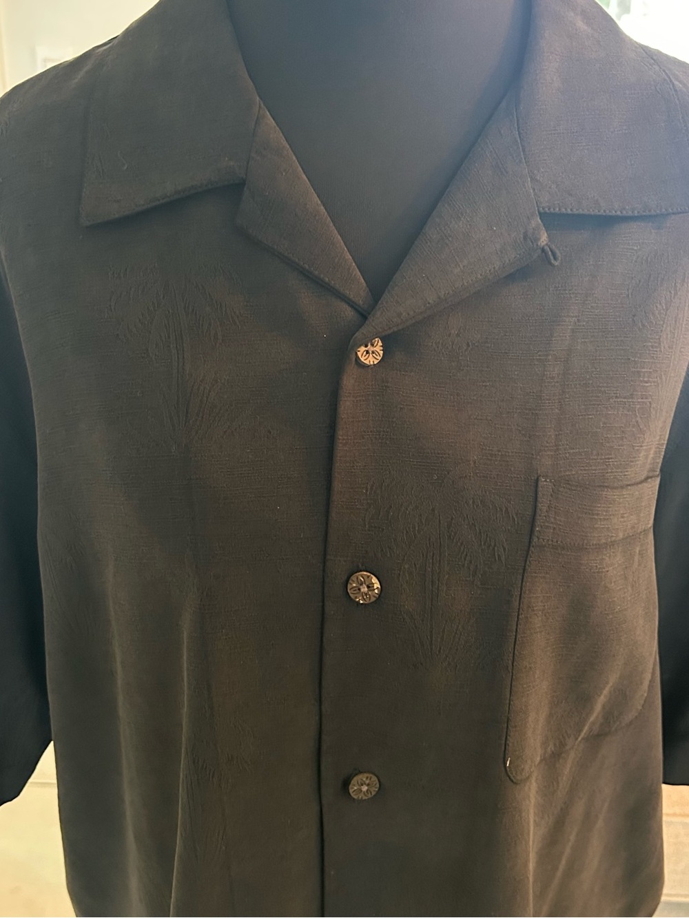 Tommy Bahama Black Short-Sleeve Button Up